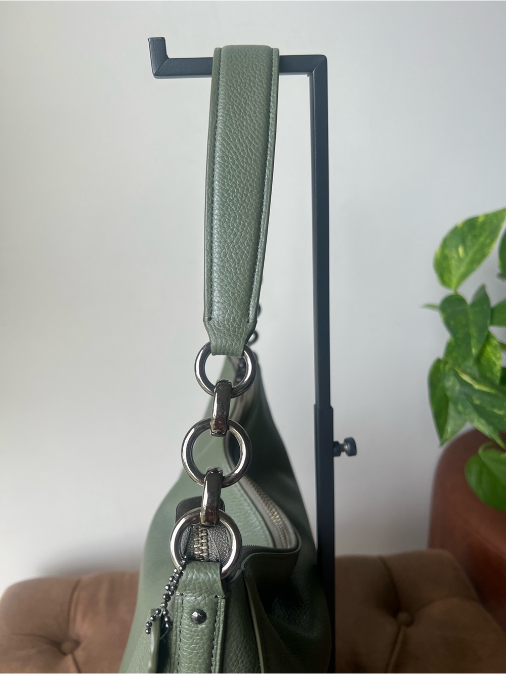 Coach Pebbled Leather Hobo Bag in Olive Surplus Green Style F33000 - Picture 6 of 14